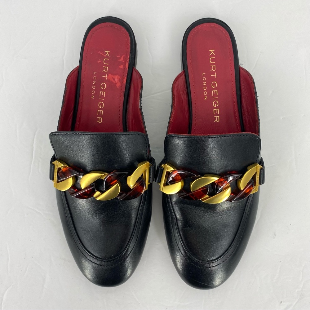 Kurt Geiger Mules Flats London Kai Chain Loafers